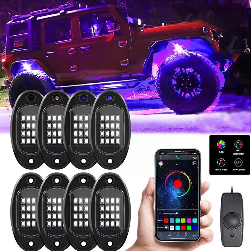 Комплект Rgb Led Rock Lights для автомобильного нижнего корпуса, беспроводные Bluetooth ленты для создания атмосферы для Atv Utv Car Truck E4i2
Комплект Rgb Led Rock Lights для автомобильного нижнего корпуса, беспроводные Bluetooth ленты для создания атмосферы для Atv Utv Car Truck E4i2
