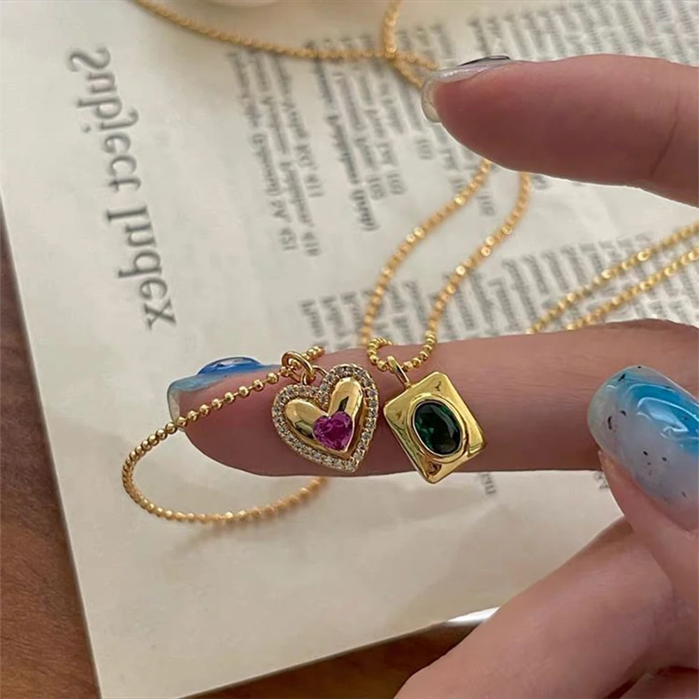 French Vintage Zircon Heart Exquisite pendant Necklace for women Girl clavicle chain multiple choice Jewelry accessories
French Vintage Zircon Heart Exquisite pendant Necklace for women Girl clavicle chain multiple choice Jewelry accessories
