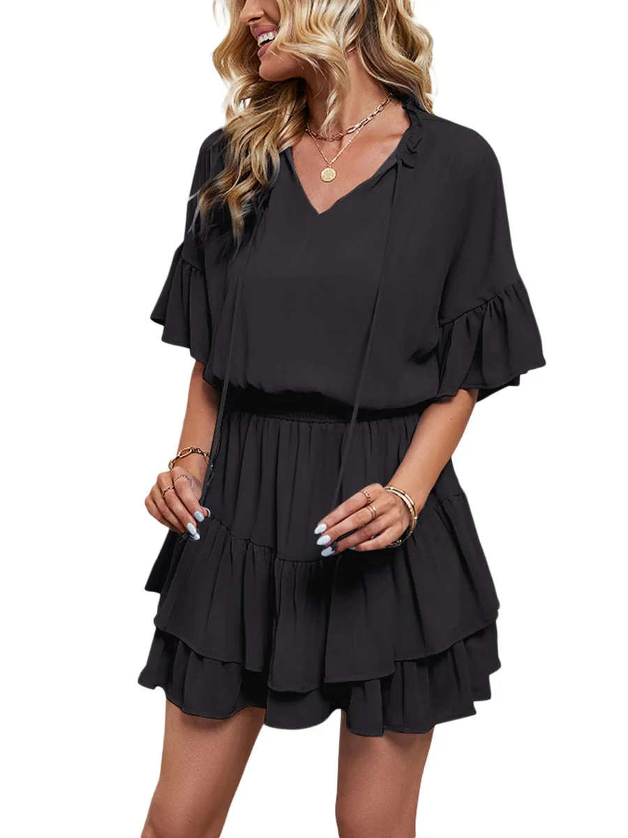 Women s Summer Boho Floral Print V Neck Beach Romper Casual Ruffle Layered Drawstring Waisted Shorts Jumpsuit
Women s Summer Boho Floral Print V Neck Beach Romper Casual Ruffle Layered Drawstring Waisted Shorts Jumpsuit