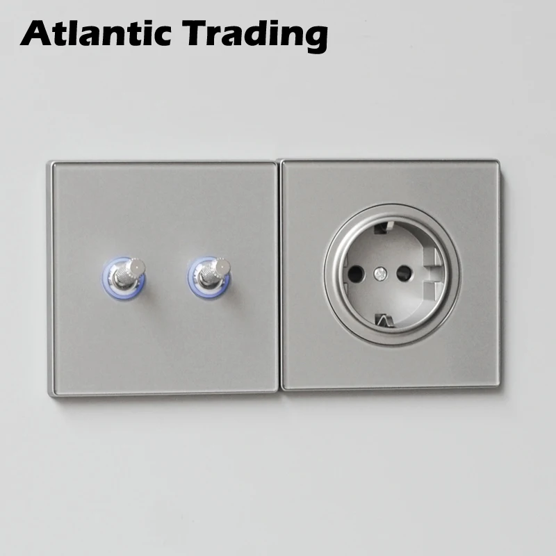 Gray Glass Panel EU Sockets and Switches French Wall socket Toggle Switch Light Switch With Backlight HDMI RJ45 Internet Socket
Gray Glass Panel EU Sockets and Switches French Wall socket Toggle Switch Light Switch With Backlight HDMI RJ45 Internet Socket
