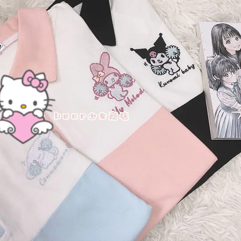 Kawaii Sanrio Polo Shirt Soft Sister Embroidery Cinnamonroll Kuromi Mymelody Gymnastics Dress Short Sleeve Women Casual Simple
Kawaii Sanrio Polo Shirt Soft Sister Embroidery Cinnamonroll Kuromi Mymelody Gymnastics Dress Short Sleeve Women Casual Simple