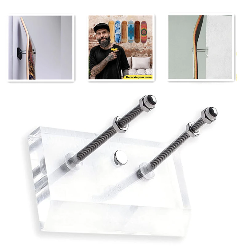 Skateboard Wall Mount Deck Display Luxury Skateboard Storage Holder Rack Reinforced Acrylic Skate Board Stand
Skateboard Wall Mount Deck Display Luxury Skateboard Storage Holder Rack Reinforced Acrylic Skate Board Stand
