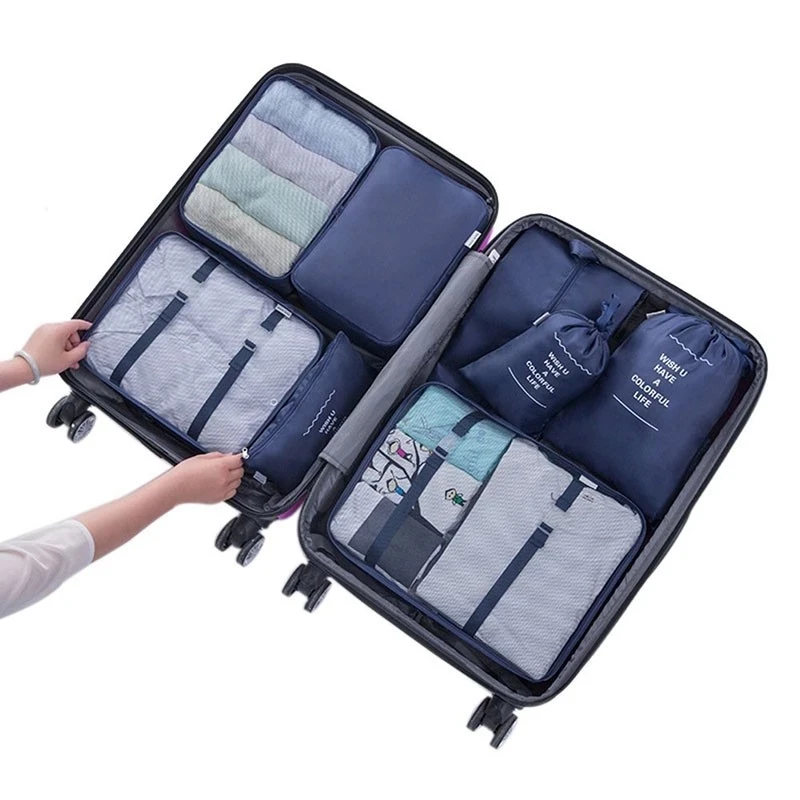 8pcs Promotional Reusable Storage Bags Portable Clothing Packing Cubes Travel Luggage Packing Organizers Multi-functional
8pcs Promotional Reusable Storage Bags Portable Clothing Packing Cubes Travel Luggage Packing Organizers Multi-functional