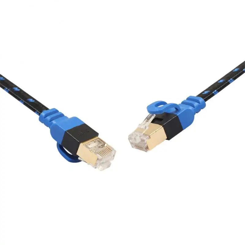 

RYRA CAT7-2 плоский 10G сетевой кабель 10G двойной экранированный сетевой кабель из чистой меди RJ45 Ethernet высокоскоростной патч-корд