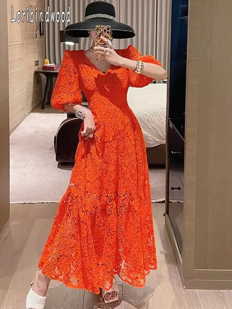 2023 Women New Fashion High Quality Emboidery Lace Hollow Out Long Dresses Ladies Sexy V-Neck Short Sleeve Summer Dress
2023 Women New Fashion High Quality Emboidery Lace Hollow Out Long Dresses Ladies Sexy V-Neck Short Sleeve Summer Dress