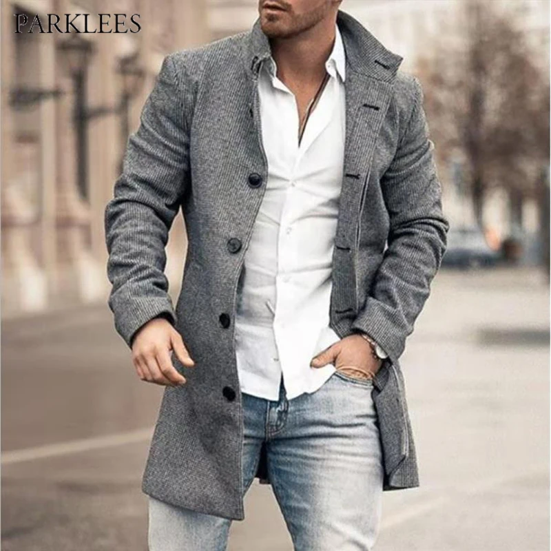 2022 Mens Single-Breasted Wool & Blend Coats Autumn Winter Lapel Collar Retro Jacket Long Tops Outerwear Fashion Long Overcoat
2022 Mens Single-Breasted Wool & Blend Coats Autumn Winter Lapel Collar Retro Jacket Long Tops Outerwear Fashion Long Overcoat