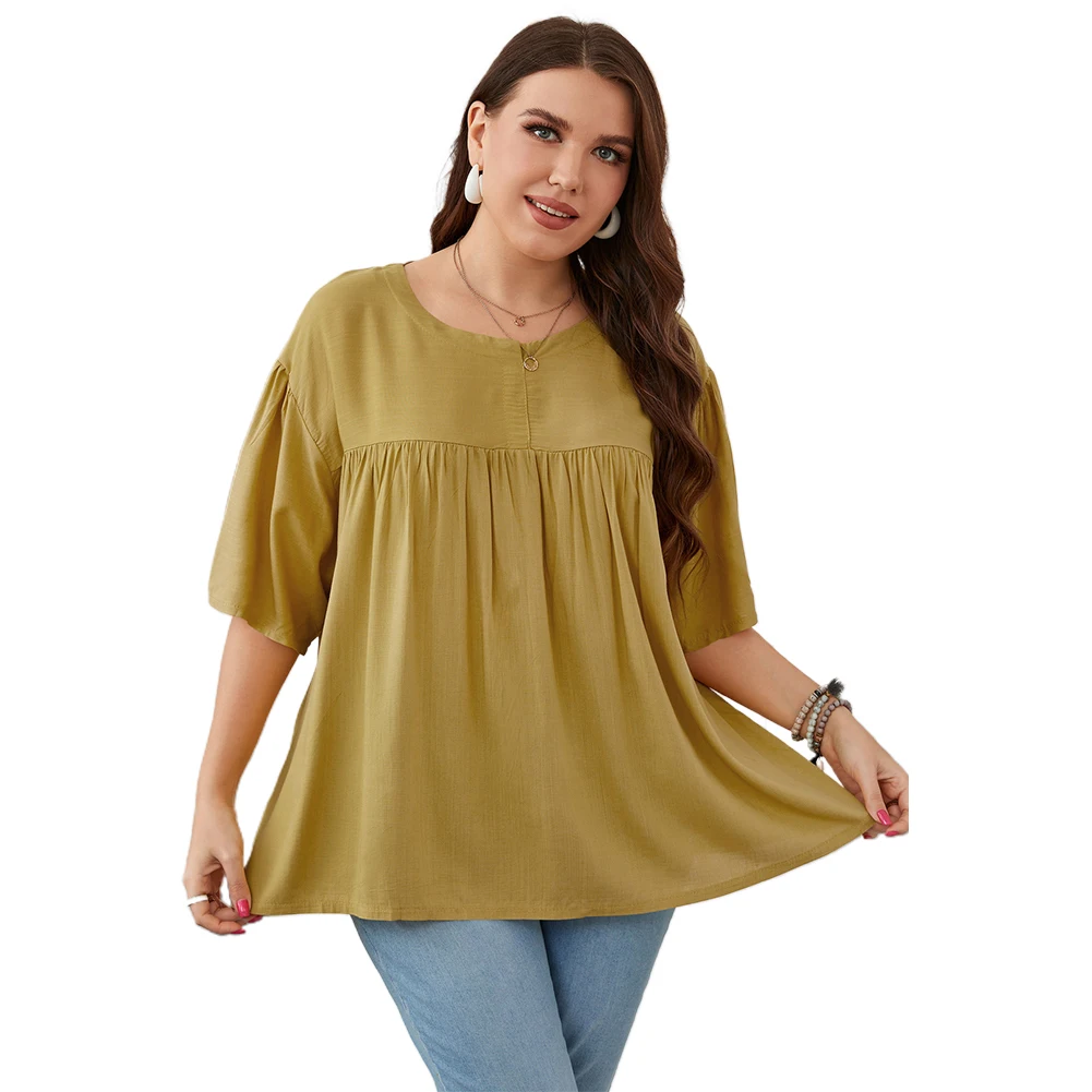 Plus Size Women Half Sleeve Casual Loose Casual Loose Fashion Short Sleeve Shirt Femme Elegant Ladies Blouses XL-3XL
Plus Size Women Half Sleeve Casual Loose Casual Loose Fashion Short Sleeve Shirt Femme Elegant Ladies Blouses XL-3XL