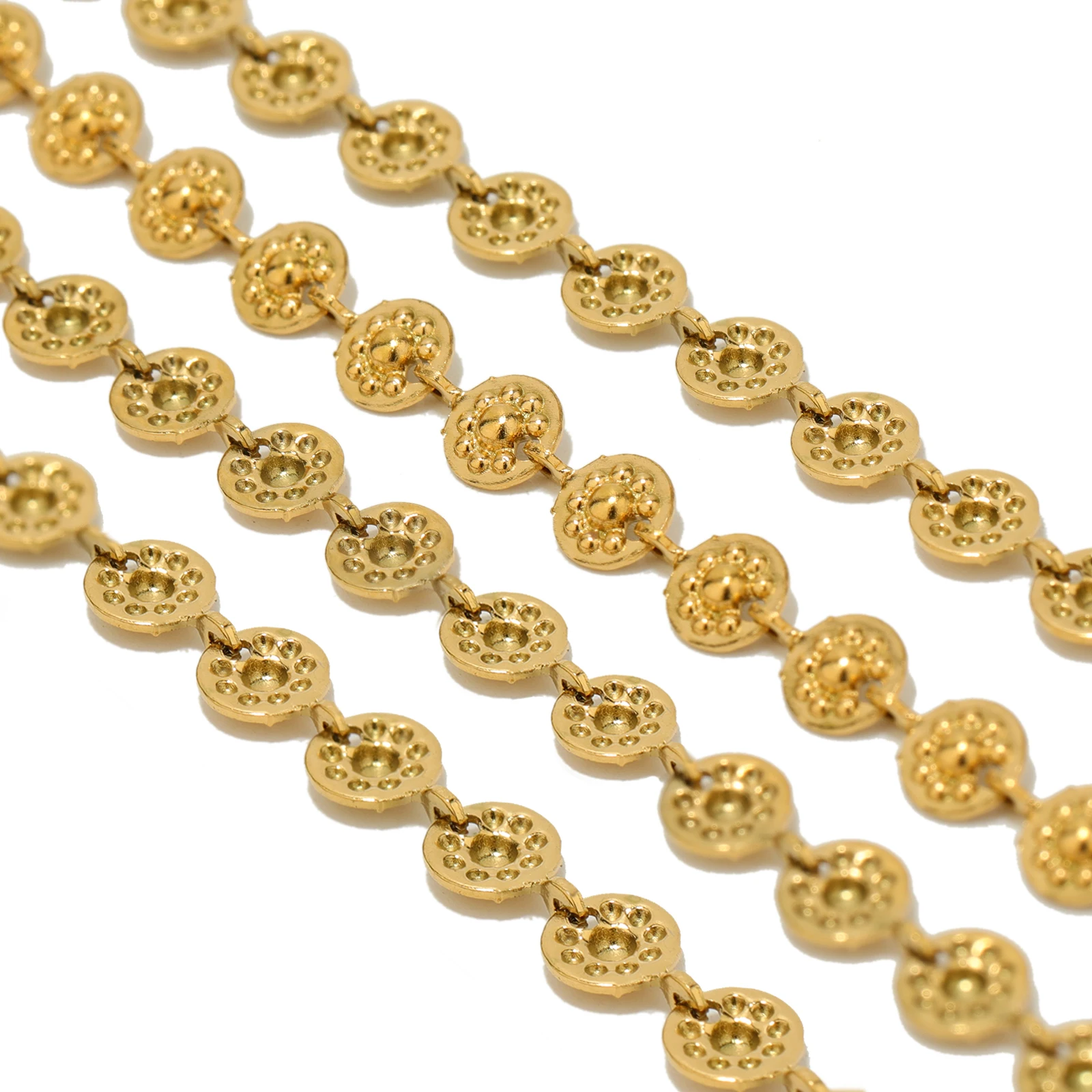 1 Meter Stainless Steel Width 5mm Round Disc Flower Chains Embossed Chains Necklace for DIY Jewelry Making Accessories Supplies
1 Meter Stainless Steel Width 5mm Round Disc Flower Chains Embossed Chains Necklace for DIY Jewelry Making Accessories Supplies
