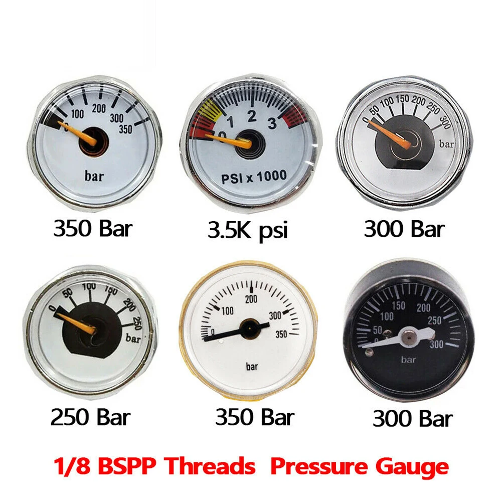 Миниатюрный манометр для пейнтбола PCP Air, Манометр 0-250/300/350bar/3500psi, манометр 1/8BSP, миниатюрный манометр
Миниатюрный манометр для пейнтбола PCP Air, Манометр 0-250/300/350bar/3500psi, манометр 1/8BSP, миниатюрный манометр