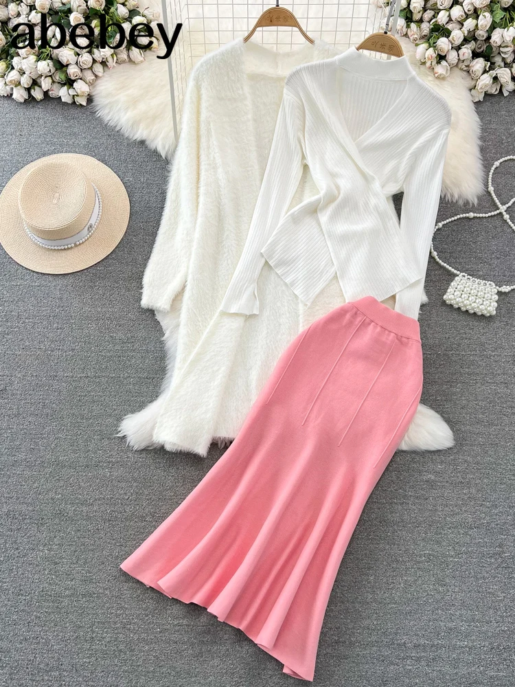 Autumn Winter Solid Sweater White Long Knitted Cardigans+Vest And Pants 3pcs Sets Women 2023 Temperament Suit Tracksuits Outfits
Autumn Winter Solid Sweater White Long Knitted Cardigans+Vest And Pants 3pcs Sets Women 2023 Temperament Suit Tracksuits Outfits