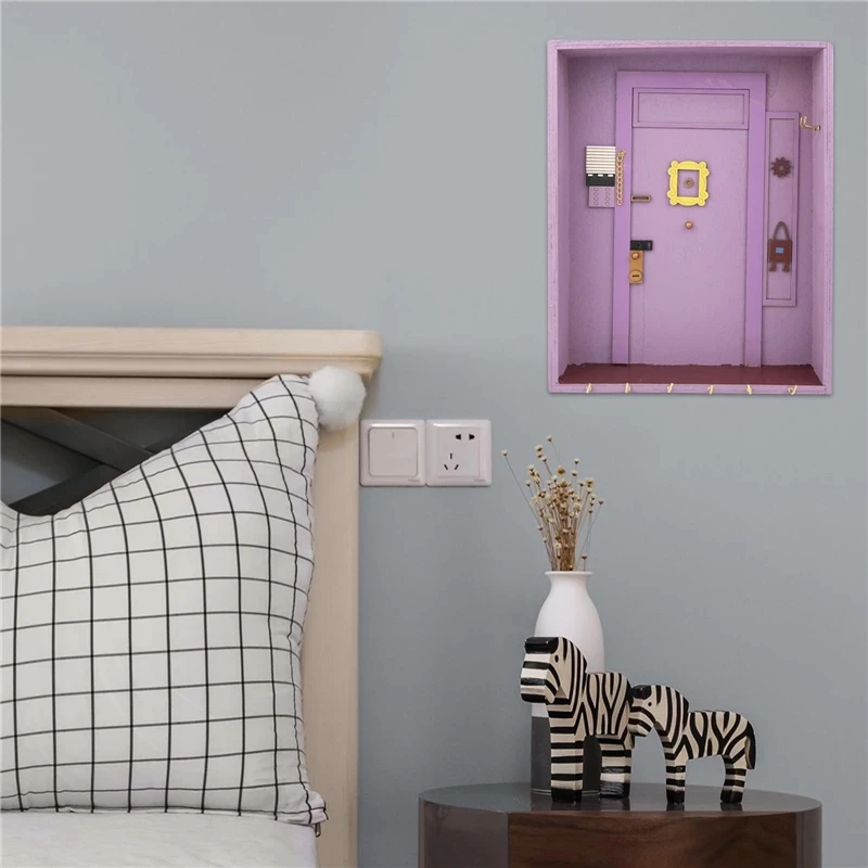 Friend's Key Holder Monica's Door Purple Door Key Chain Coat Hanger Wooden Home Solid Wood Furniture Storage Wall Decoration
Friend's Key Holder Monica's Door Purple Door Key Chain Coat Hanger Wooden Home Solid Wood Furniture Storage Wall Decoration