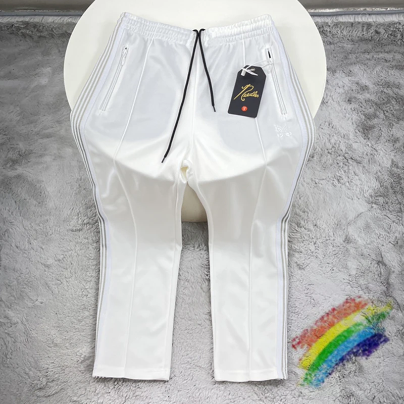 Pacthwork Needles Sweatpants Men Women Grey Stripe Needles Track Pants White Embroidered Butterfly AWGE Trousers
Pacthwork Needles Sweatpants Men Women Grey Stripe Needles Track Pants White Embroidered Butterfly AWGE Trousers