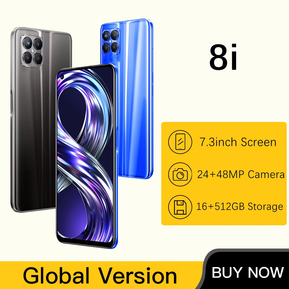 8i Smartphone Android 8 pro 7.3 inch 16GB 512GB celular Unlocked Mobile Phones Celulares smartphones Global Version 4G 5G Phone
8i Smartphone Android 8 pro 7.3 inch 16GB 512GB celular Unlocked Mobile Phones Celulares smartphones Global Version 4G 5G Phone