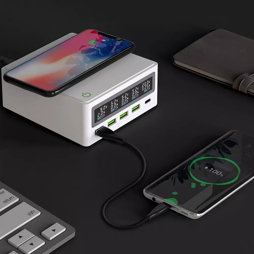 Беспроводное зарядное устройство USB C, 110 Вт, быстрая зарядка для Macbook Pro, iPhone, Samsung, QC PD3.0 PD, быстрая зарядка USB Type-C
Беспроводное зарядное устройство USB C, 110 Вт, быстрая зарядка для Macbook Pro, iPhone, Samsung, QC PD3.0 PD, быстрая зарядка USB Type-C