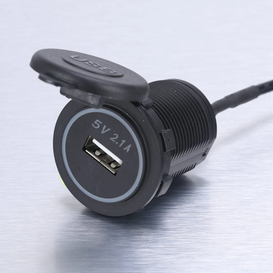 5V 2.1A Single port Car USB charger with Red/Blue/Green color Ring light and Waterproof Cover
5V 2.1A Single port Car USB charger with Red/Blue/Green color Ring light and Waterproof Cover