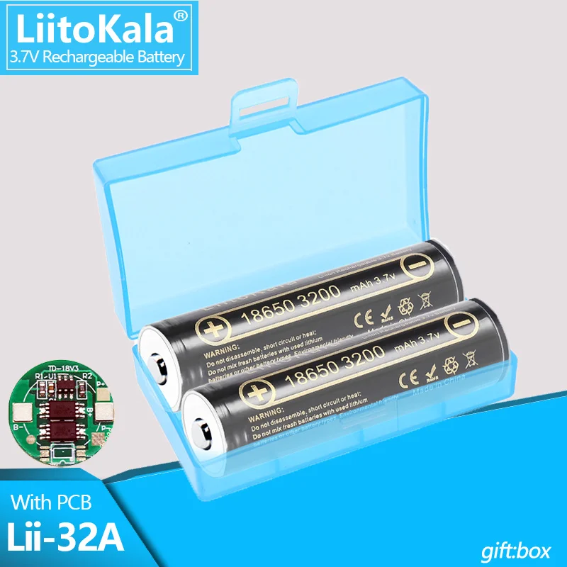 1-16PCS LiitoKala Lii-32A with PCB 18650 3200mAh rechargeable battery high capacity 3.7V pointed light flashlight battery+box
1-16PCS LiitoKala Lii-32A with PCB 18650 3200mAh rechargeable battery high capacity 3.7V pointed light flashlight battery+box