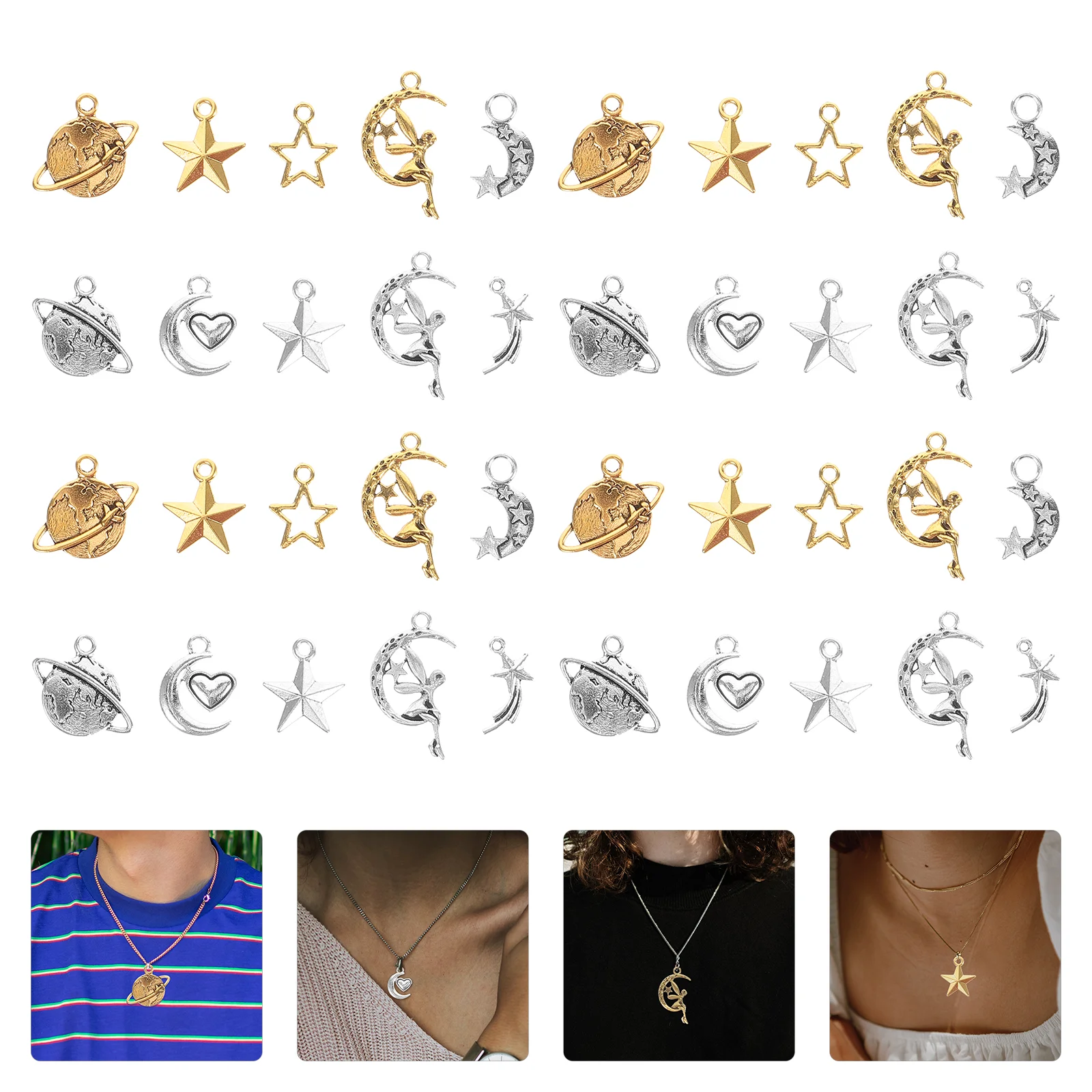 50 Pcs Moon Earrings DIY Accessories Space Charms Jewelry Making Pendants Necklace Metal Dangle Drop
50 Pcs Moon Earrings DIY Accessories Space Charms Jewelry Making Pendants Necklace Metal Dangle Drop