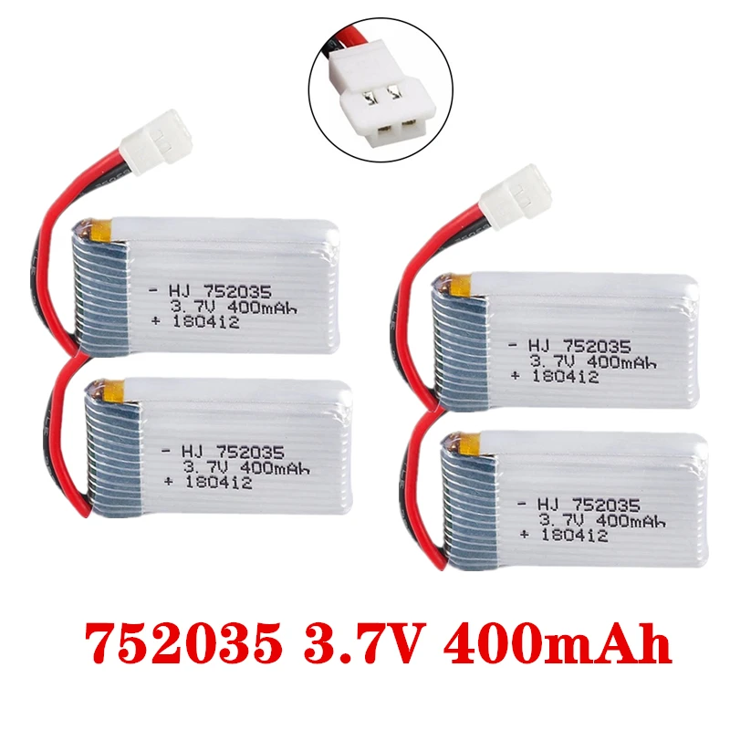 Аккумулятор Lipo 3,7 в 400 мАч для квадрокоптера X4 H107 H31 KY101 E33C E33 U816A V252 H6C RC, запасная часть для вертолета, батарея 3,7 в
Аккумулятор Lipo 3,7 в 400 мАч для квадрокоптера X4 H107 H31 KY101 E33C E33 U816A V252 H6C RC, запасная часть для вертолета, батарея 3,7 в
