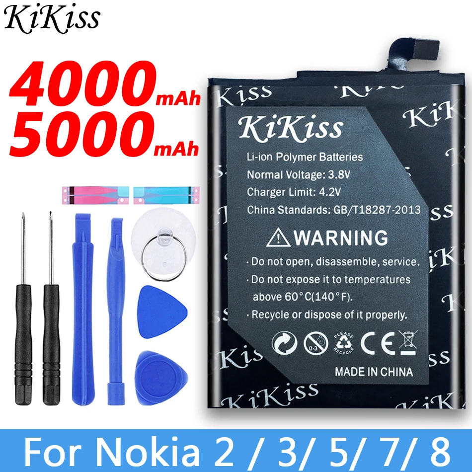 

KiKiss Battery For Nokia 2 3 5 7 8 TA 1032 1020 1053 Bateria HE319 HE338 HE321 HE340 HE328