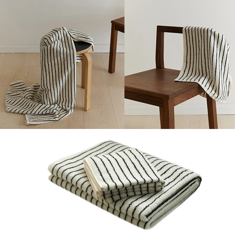 Retro Classic Black White Striped Jacquard Bath Towel Combed Cotton Facecloth Shower Blanket Quick Dry Absorbent Super Soft Pool 
Retro Classic Black White Striped Jacquard Bath Towel Combed Cotton Facecloth Shower Blanket Quick Dry Absorbent Super Soft Pool