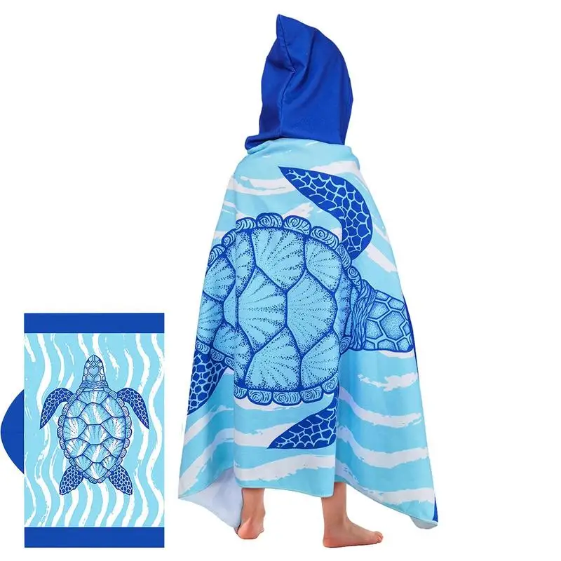 

Халат-пончо Детский для смены одежды, дышащий банный халат с капюшоном, пончо, полотенца для плавания в помещении и на открытом воздухе
