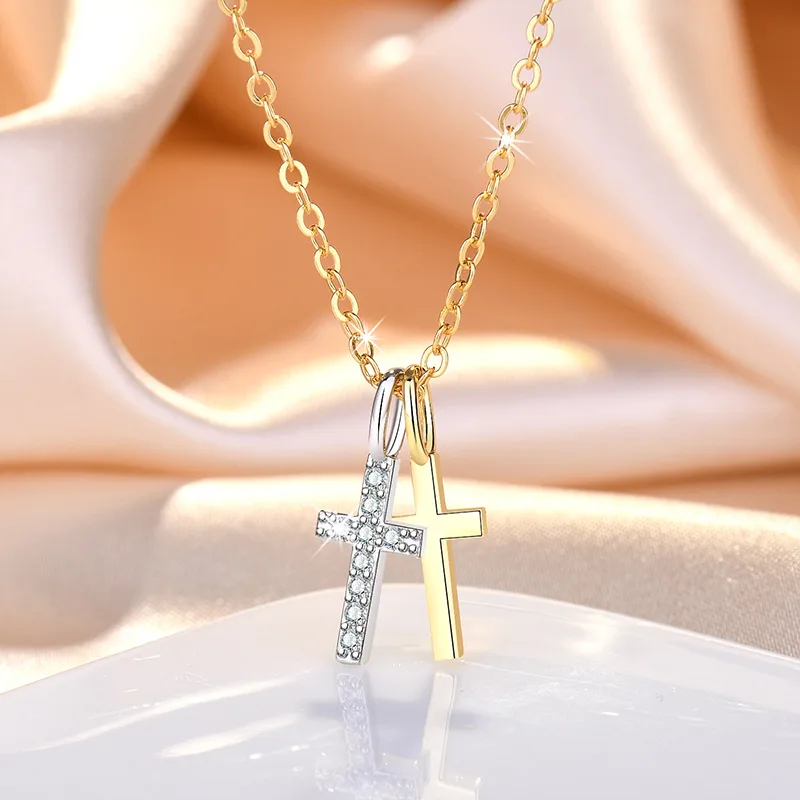 Vintage Dual Cross Pendant Necklaces for Women Goth Aesthetic Zircon Cross Choker Chain Necklace Stainless Steel Jewelry Gifts
Vintage Dual Cross Pendant Necklaces for Women Goth Aesthetic Zircon Cross Choker Chain Necklace Stainless Steel Jewelry Gifts