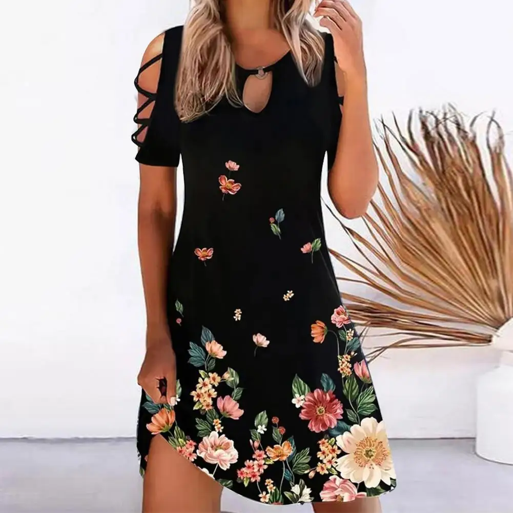 Floral Print Sexy Off-Shoulder A-line Dress Stylish Round Neck Short Sleeve Above Knee Pullover Dress Slim Fit Mid-length Dress
Floral Print Sexy Off-Shoulder A-line Dress Stylish Round Neck Short Sleeve Above Knee Pullover Dress Slim Fit Mid-length Dress