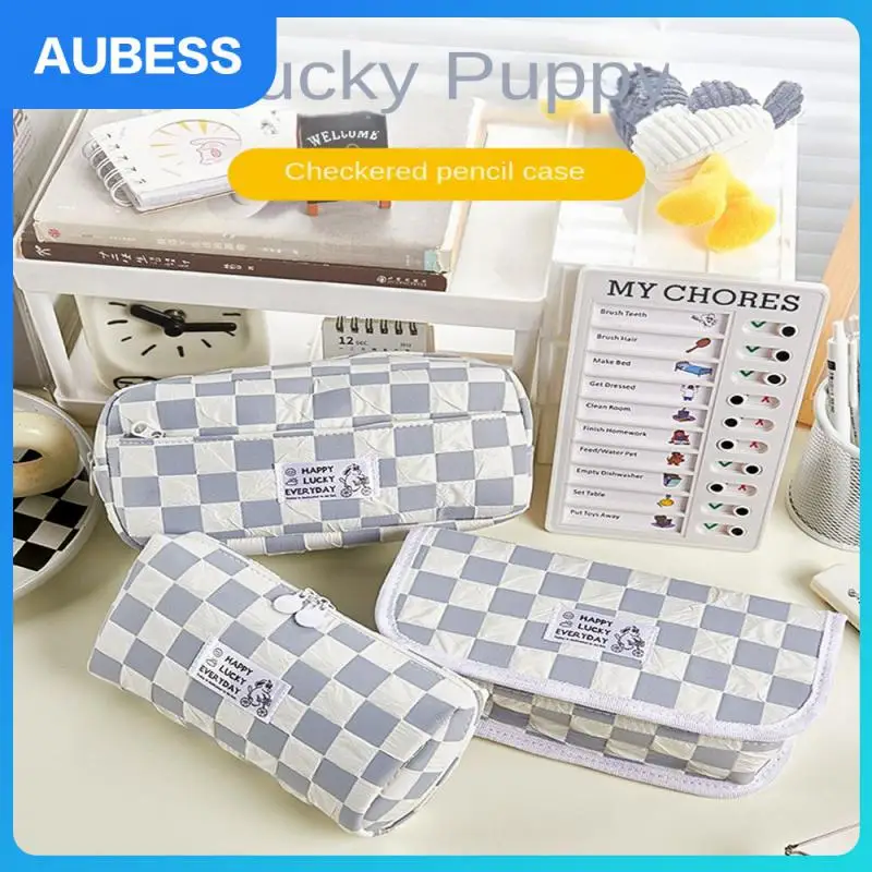 Checkered Storage Bag Grid Storage Of Small Items More Convenient To Carry Jk School Pencil Case Circular Double Zipper
Checkered Storage Bag Grid Storage Of Small Items More Convenient To Carry Jk School Pencil Case Circular Double Zipper