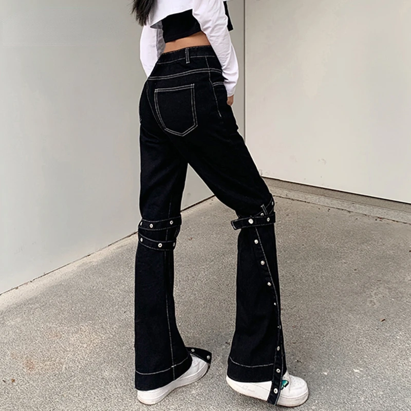 Dinboa-2022 Rivet Bandage Jeans Y2k Black Flare Denim Pants Big Pockets Zipper Cargo Pants Women Hot New Trendy Jeans Streetwear
Dinboa-2022 Rivet Bandage Jeans Y2k Black Flare Denim Pants Big Pockets Zipper Cargo Pants Women Hot New Trendy Jeans Streetwear