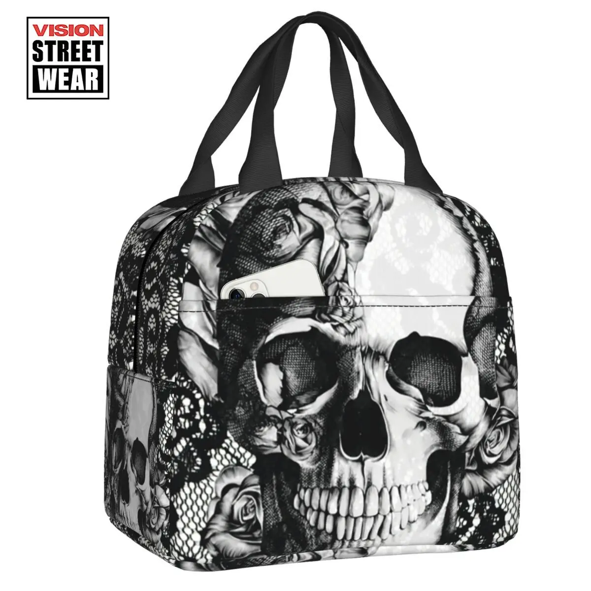 2023 New Gothic Lace Skull Insulated Lunch Bag Resuable Mexican Day Of The Dead Thermal Cooler Bento Box Office Picnic Travel
2023 New Gothic Lace Skull Insulated Lunch Bag Resuable Mexican Day Of The Dead Thermal Cooler Bento Box Office Picnic Travel