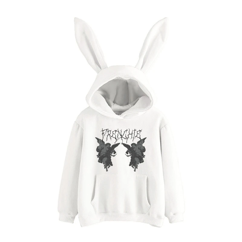 Women Rabbit Bunny Ears Long Sleeve Hoodies Harajuku Gothic Angel Print Solid Color Drawstring Sweatshirt Hip Hop Casual Loose
Women Rabbit Bunny Ears Long Sleeve Hoodies Harajuku Gothic Angel Print Solid Color Drawstring Sweatshirt Hip Hop Casual Loose