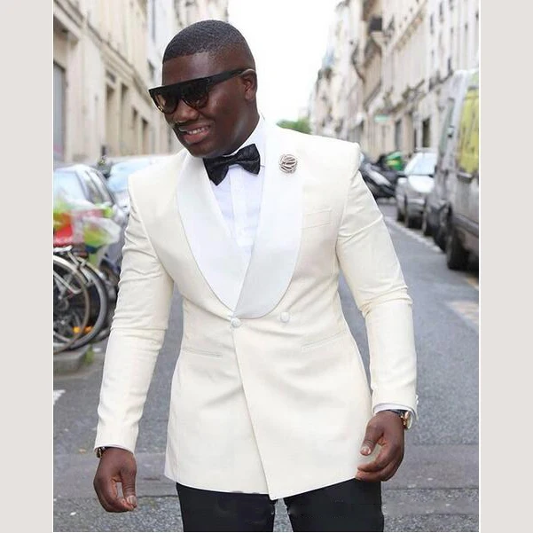 New Style Shawl Lapel Double-Breasted Cool White Wedding Groom Tuxedos Men Suits Wedding Prom Dinner Best Man Blazer(Jacket+Pant
New Style Shawl Lapel Double-Breasted Cool White Wedding Groom Tuxedos Men Suits Wedding Prom Dinner Best Man Blazer(Jacket+Pant