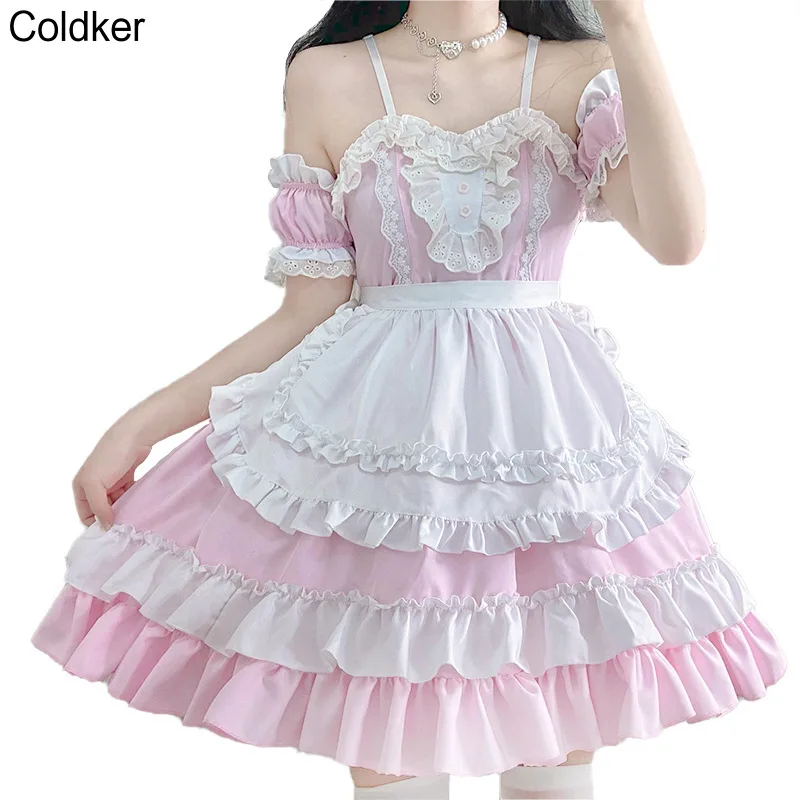 

Anime Lolita Maid Cosplay Costume for Women Sexy Off Shoulder Strapless Dress Girls Maid Outfit Party Stage Costumes Dresses