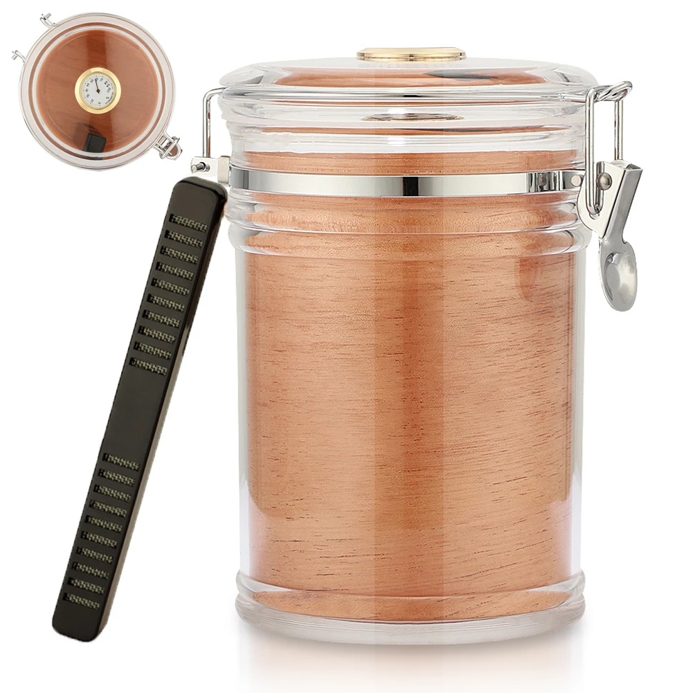 GALINER Jar Cigar Humidor With Humidifier Cigar Hygrometer Portable Smoking Accessories Cedar Wood Puro Box Case Charuto Case
GALINER Jar Cigar Humidor With Humidifier Cigar Hygrometer Portable Smoking Accessories Cedar Wood Puro Box Case Charuto Case