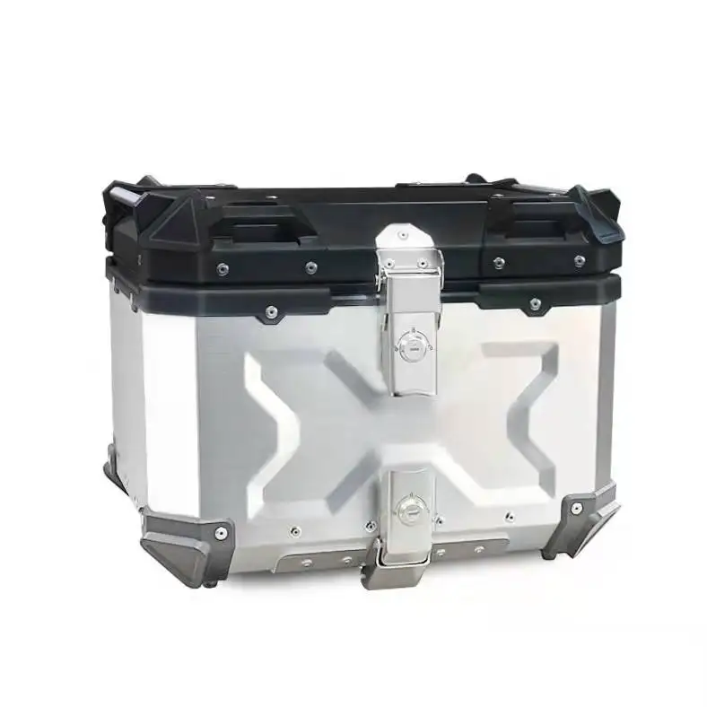 45L X Design Silver+Black Motorcycle Top Box Aluminum Alloy Waterproof Motorcycle Tail Boxes
45L X Design Silver+Black Motorcycle Top Box Aluminum Alloy Waterproof Motorcycle Tail Boxes