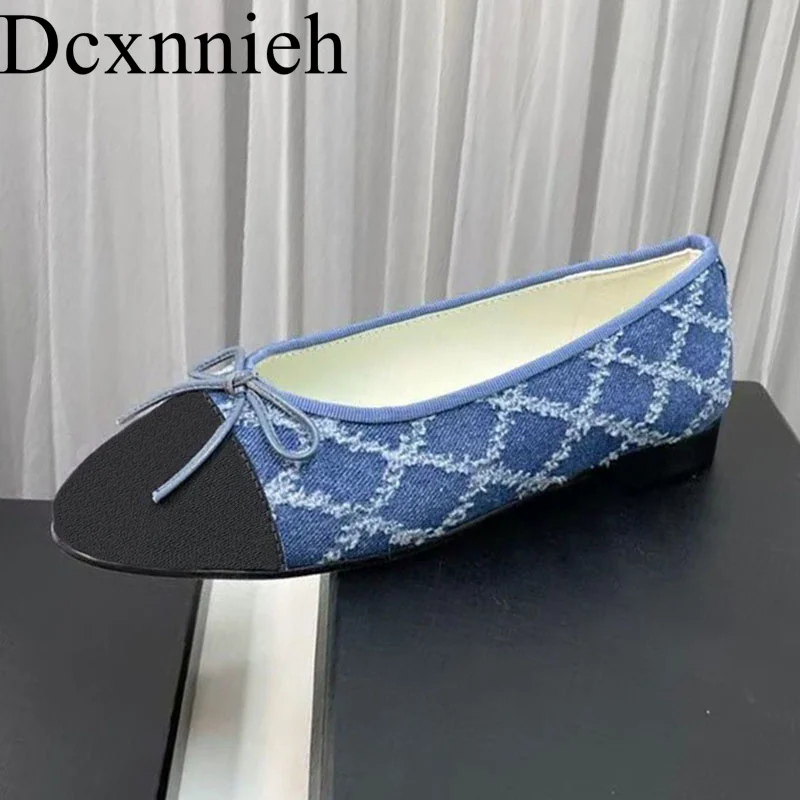 New Comfortable Denim Casual Shoes Mixed Color Bow Decoration Spring and Autumn Women's Round Head Flat Bottom Lazy Shoes2023 
New Comfortable Denim Casual Shoes Mixed Color Bow Decoration Spring and Autumn Women's Round Head Flat Bottom Lazy Shoes2023