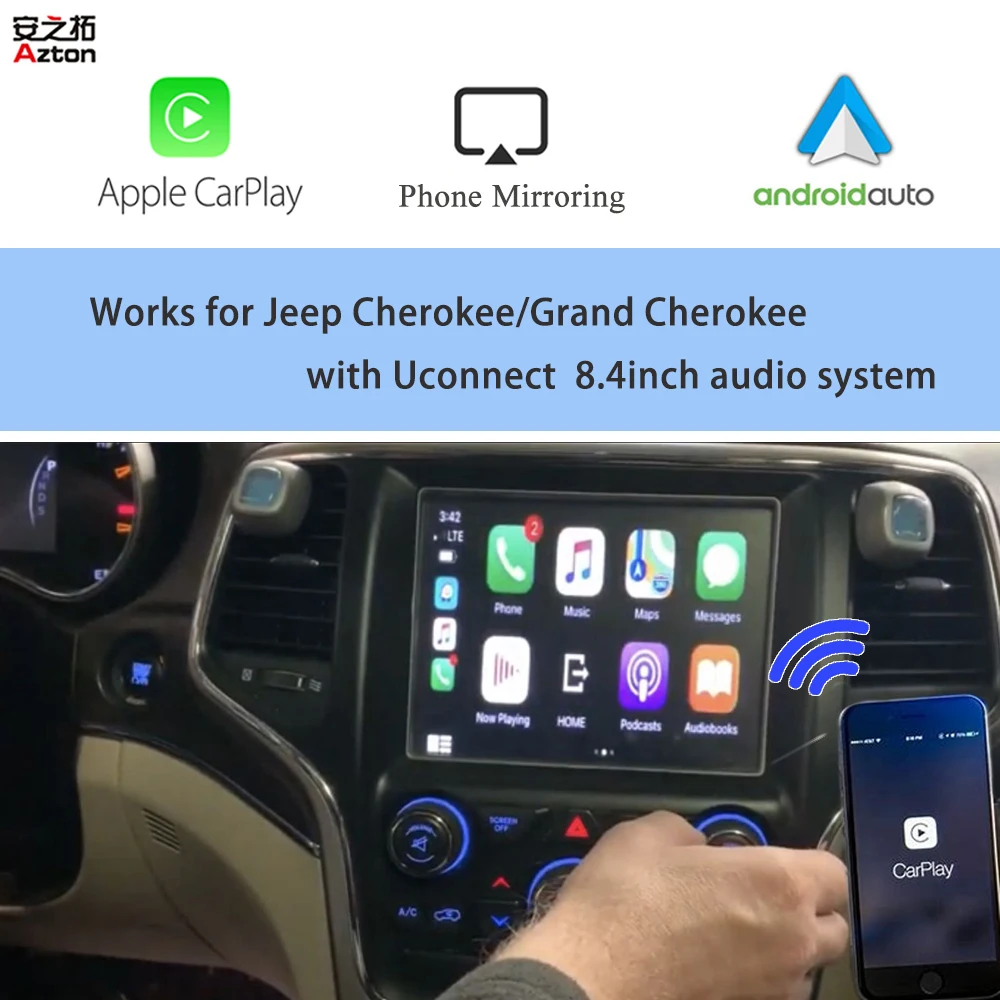 AZTON Grand Cherokee iPhone CarPlay коробка активации для Jeep 8,4 дюйма Uconnect система автомобильной навигации Android Авто обновление
AZTON Grand Cherokee iPhone CarPlay коробка активации для Jeep 8,4 дюйма Uconnect система автомобильной навигации Android Авто обновление