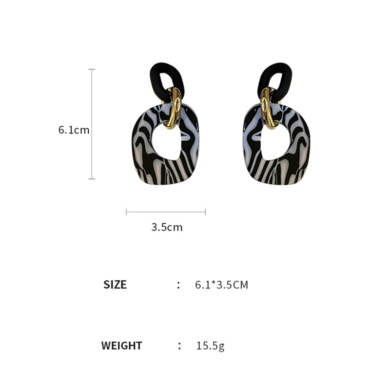PTQASP Big Black White Earrings Female Acetate Plate Animal Pattern Exaggerated Geometric Earrings Jewelry Accessories
PTQASP Big Black White Earrings Female Acetate Plate Animal Pattern Exaggerated Geometric Earrings Jewelry Accessories