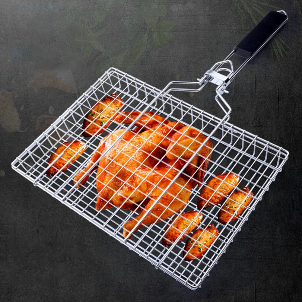 Stainless Steel BBQ Grill Net With Detachable Handle Grilling Basket Fish Meat Grill Barbecue Clip Clamp Folder Net
Stainless Steel BBQ Grill Net With Detachable Handle Grilling Basket Fish Meat Grill Barbecue Clip Clamp Folder Net