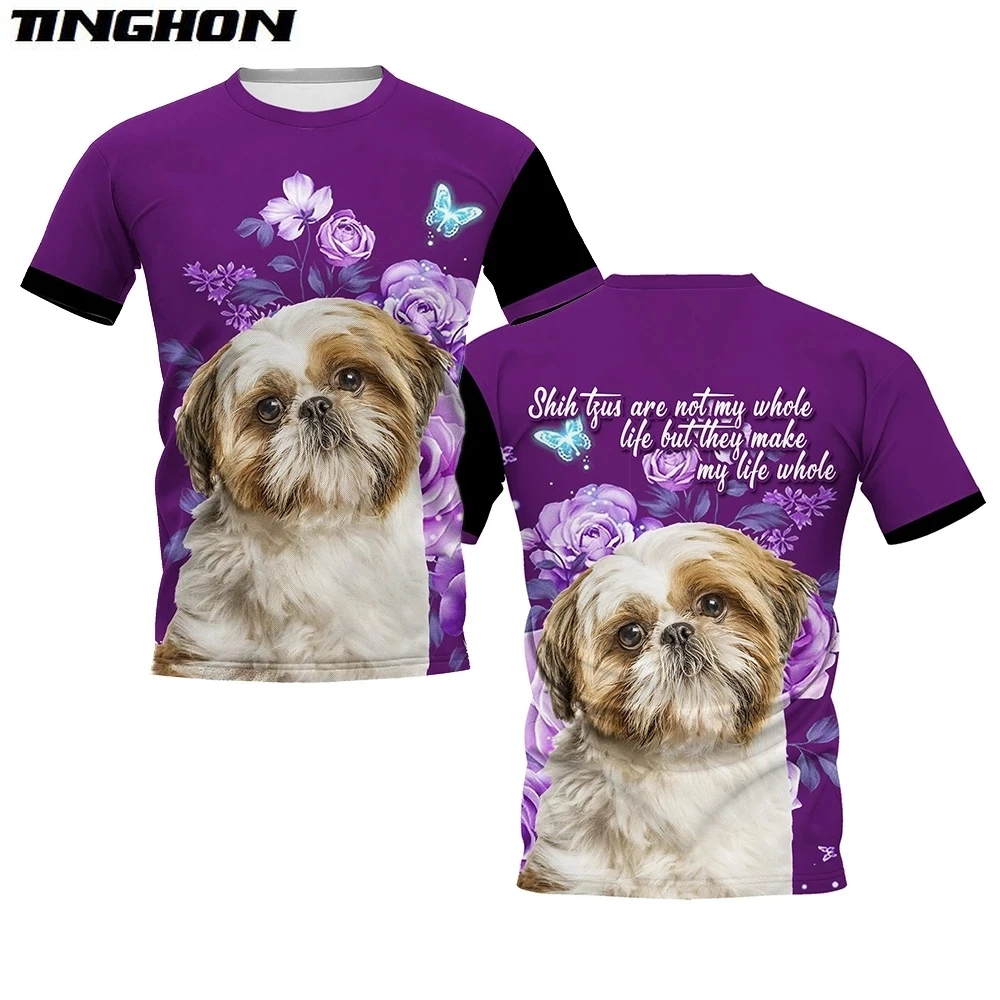 Футболки с животными 3D рисунком собаки Make Life, топы Shih Tzu, футболка с цветочным принтом, уличная одежда для мужчин и женщин 03
Футболки с животными 3D рисунком собаки Make Life, топы Shih Tzu, футболка с цветочным принтом, уличная одежда для мужчин и женщин 03
