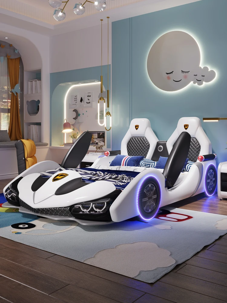 Children's Bed Boy Girl Princess Bed 1.5 Creative Car 1.2m Cartoon Single Bed Sports Car Leather Bed with Guardrail
Children's Bed Boy Girl Princess Bed 1.5 Creative Car 1.2m Cartoon Single Bed Sports Car Leather Bed with Guardrail