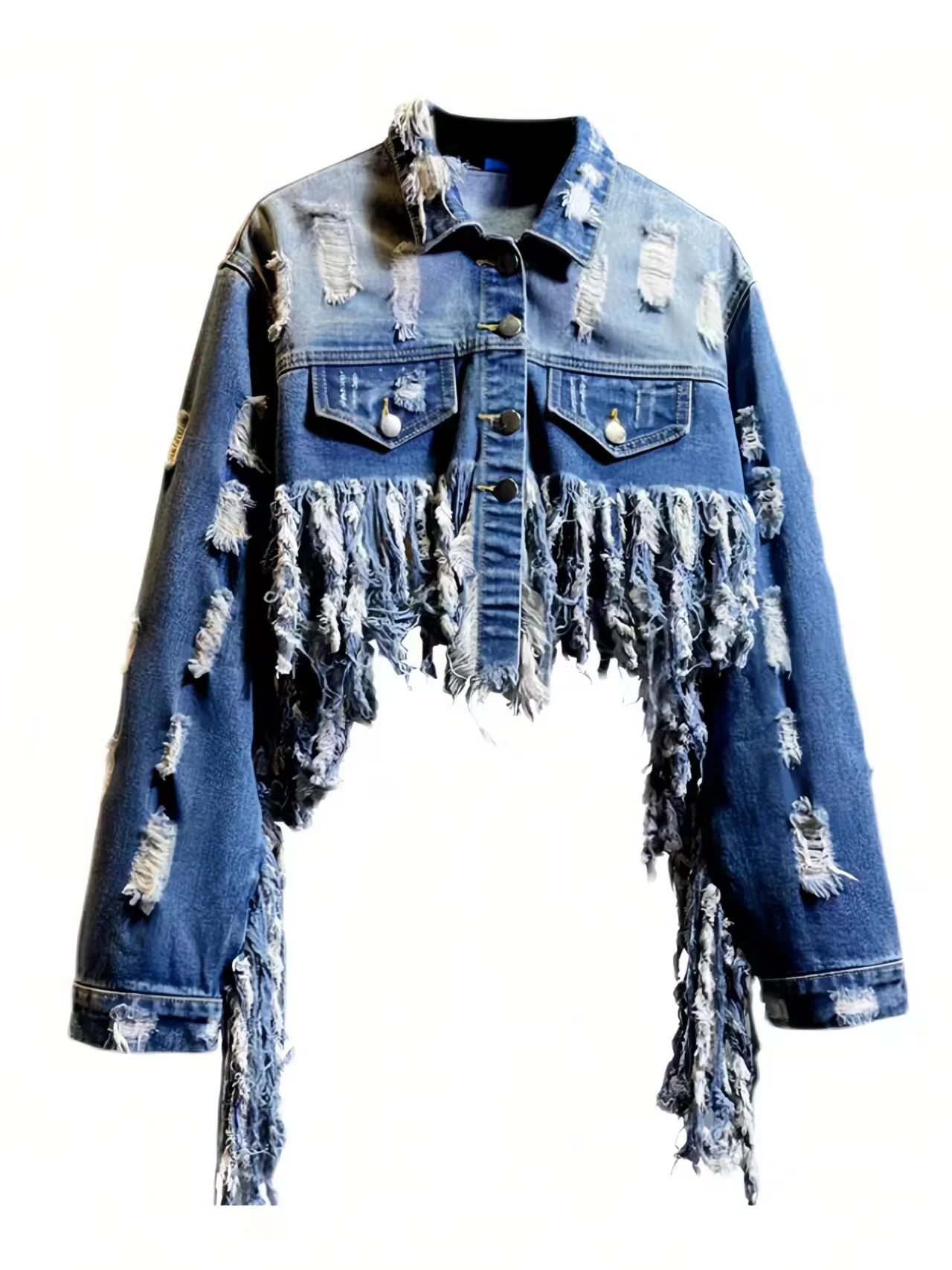 Women's Frayed Tassel Cowboy Coats, Loose Outerwear, Female Clothing Tops, Spring and Autumn Fashion, New, 2023
Women's Frayed Tassel Cowboy Coats, Loose Outerwear, Female Clothing Tops, Spring and Autumn Fashion, New, 2023