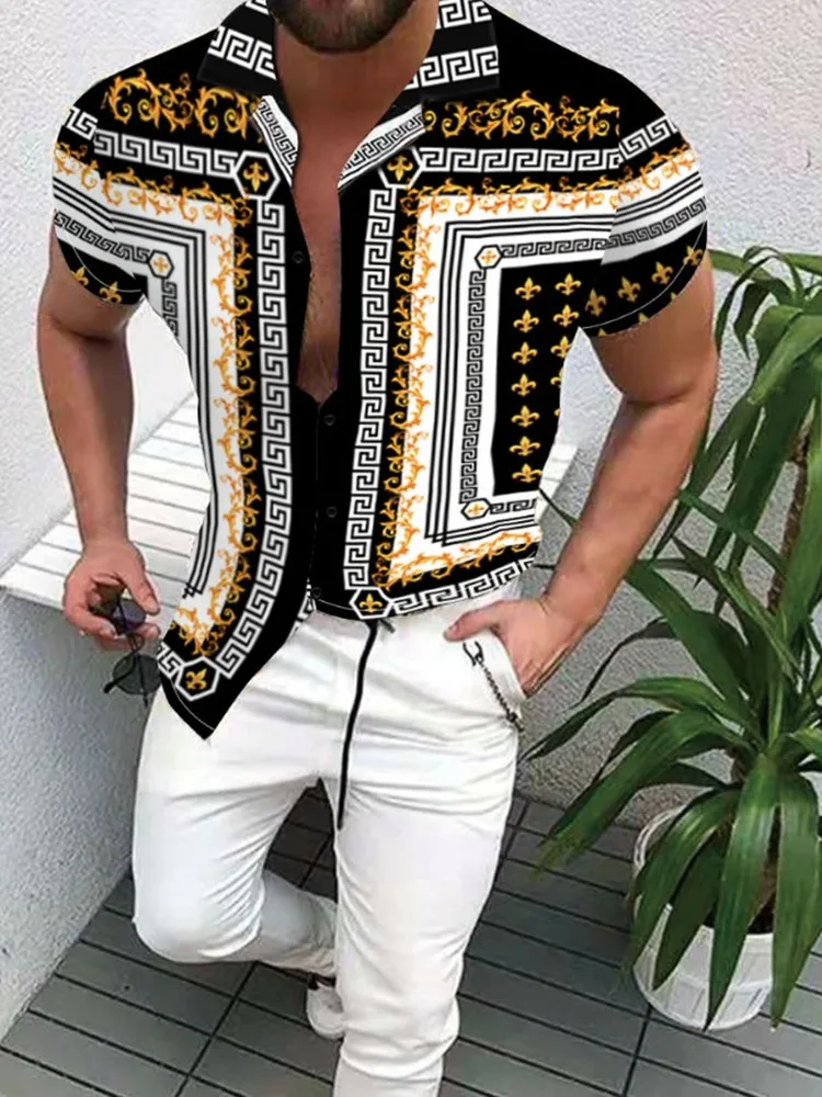Hot Sale2021Summer New Men Clothing European American Retro Trend Shirt Casual Fashion Printed Cardigan Men's Short Sleeve Shirt
Hot Sale2021Summer New Men Clothing European American Retro Trend Shirt Casual Fashion Printed Cardigan Men's Short Sleeve Shirt