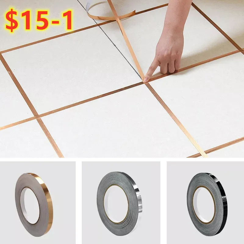 50m Tile Tape Self-Adhesive Floor Wall Seam Sealant Waterproof Wall Sealing Tape Adhesive Floor Tile Strip Seam Golden Silver
50m Tile Tape Self-Adhesive Floor Wall Seam Sealant Waterproof Wall Sealing Tape Adhesive Floor Tile Strip Seam Golden Silver