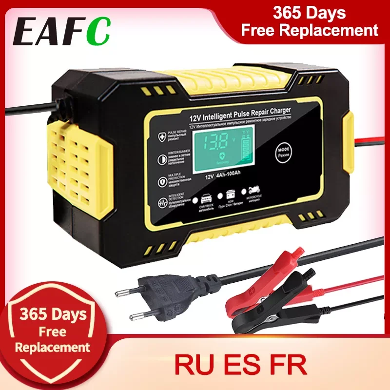 Intelligent Car Motorcycle Battery Charger 12V 6A For Auto Moto Lead Acid AGM Gel VRLA Smart Charging 6A 12V Digital LCD Display
Intelligent Car Motorcycle Battery Charger 12V 6A For Auto Moto Lead Acid AGM Gel VRLA Smart Charging 6A 12V Digital LCD Display