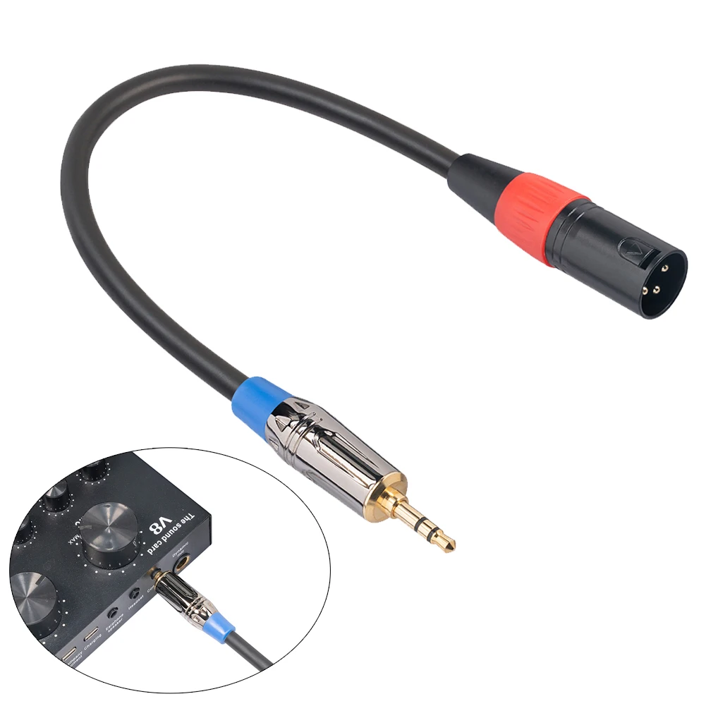 3.5mm Male To 3 Pin XLR Male Stereo Microphone Cable Stereo Adapter Connector Anti-interference Good Signal Transmission
3.5mm Male To 3 Pin XLR Male Stereo Microphone Cable Stereo Adapter Connector Anti-interference Good Signal Transmission