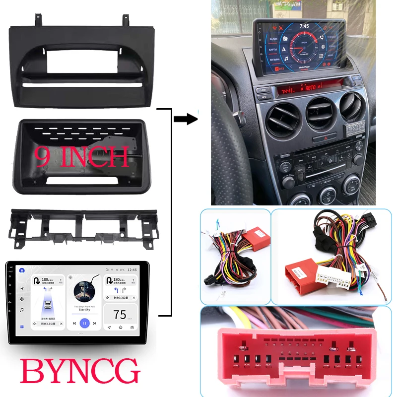 Автомобильная панель BYNCG, 9 дюймов, 2din, android, для Mazda 6 2004-2015 
Автомобильная панель BYNCG, 9 дюймов, 2din, android, для Mazda 6 2004-2015