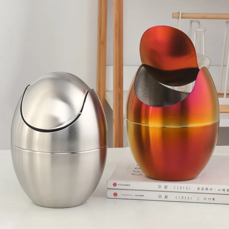 Barrel Shaped Garbage Trash Can Storage Bin Household Desktop Swing With Cover Office Desk Stainless Steel Cute Bathroom Tools 
Barrel Shaped Garbage Trash Can Storage Bin Household Desktop Swing With Cover Office Desk Stainless Steel Cute Bathroom Tools