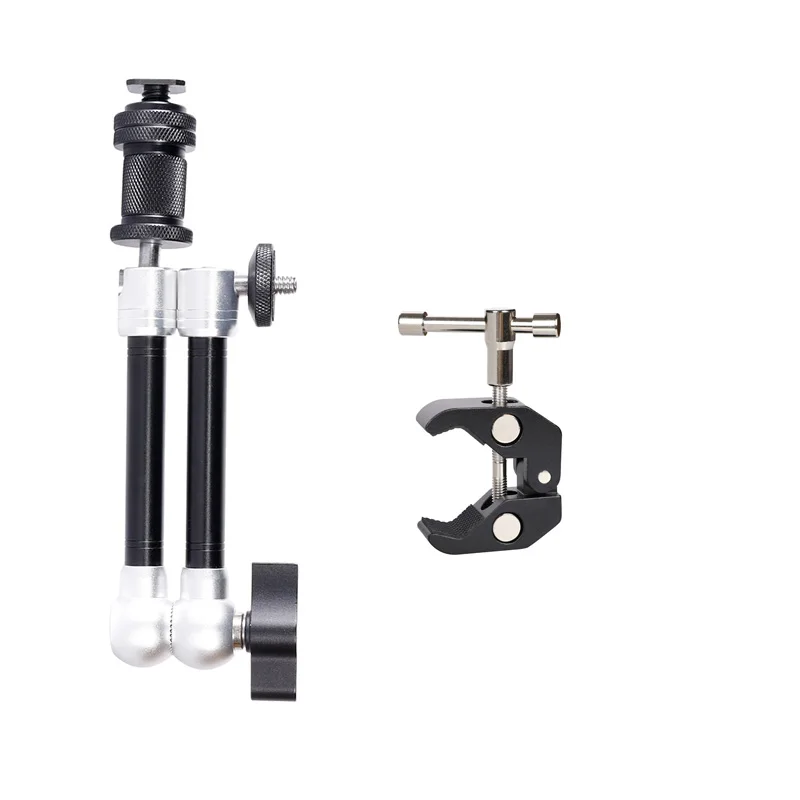 Super Clamp with 1/4"&3/8" Thread 9.5 Inch Adjustable Friction Power Articulating Magic Arm w/ 1/4" Screw for Monitor Vlogging
Super Clamp with 1/4"&3/8" Thread 9.5 Inch Adjustable Friction Power Articulating Magic Arm w/ 1/4" Screw for Monitor Vlogging
