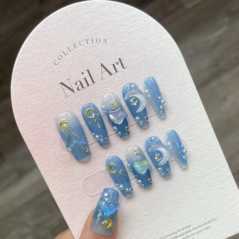MHOSHE 10Pcs Handmade Press on Nails Ballet Wearable Artificial False Nails with 3D Flower Butterfly Rhinestone Design Nail Tips
MHOSHE 10Pcs Handmade Press on Nails Ballet Wearable Artificial False Nails with 3D Flower Butterfly Rhinestone Design Nail Tips